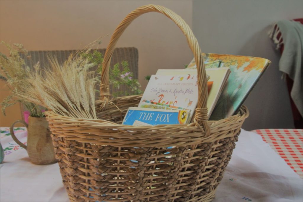 basket of autumn/fall living books for children