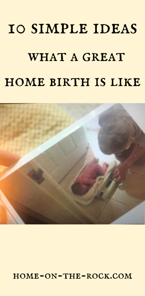 pinterest pin showing home birth baby